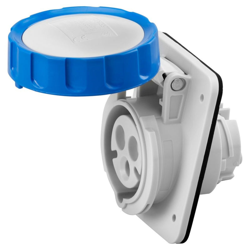 Gewiss Industrial Socket 16A 3Pin  230V IP67 | Panel Mounted Socked 