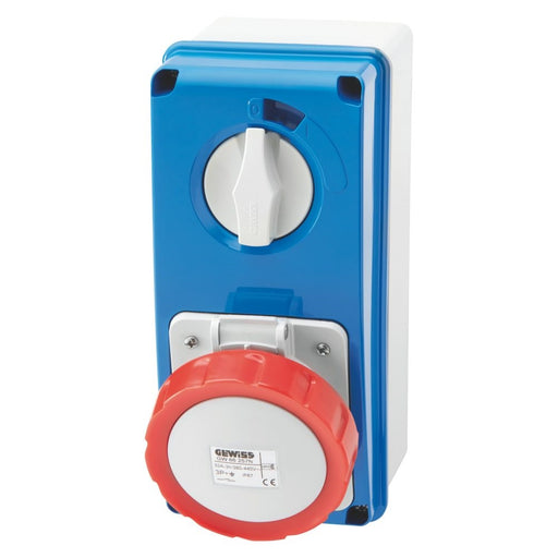 Gewiss Industrial Socket 32A 5Pin 415V IP67 | Interlocked Switched Socket 