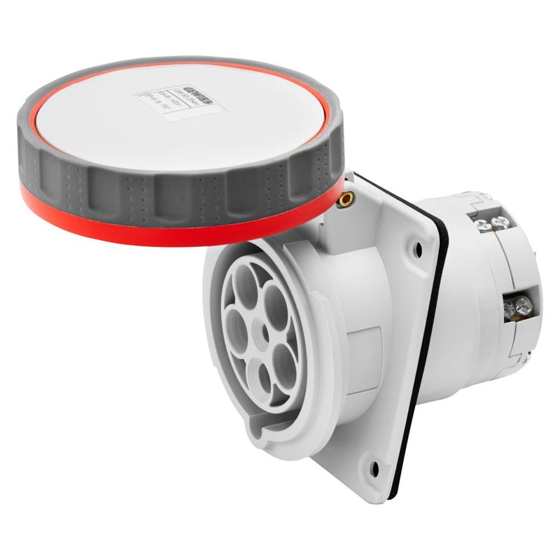 Gewiss Industrial Socket 63A 5Pin 415V IP67 | Panel Mounted Socked