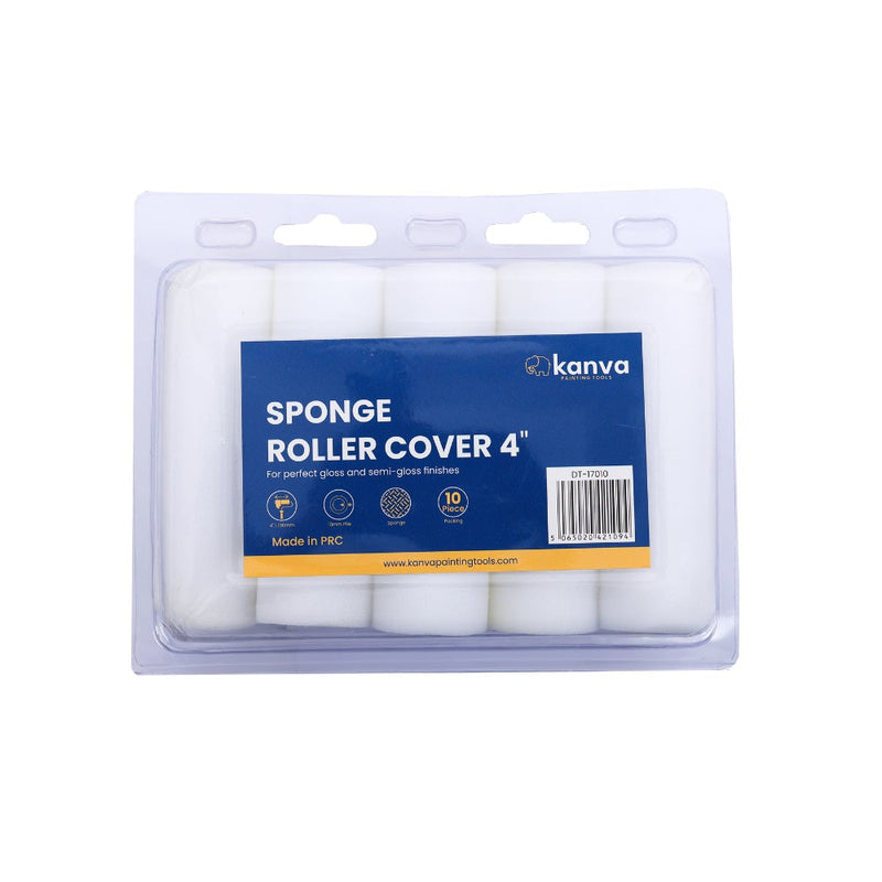 Kanva 4" Paint Roller Refill – Sponge Sleeve for Gloss & Semi-Gloss Paints