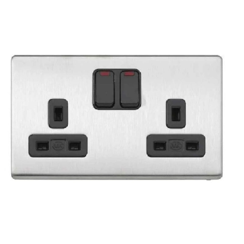 RR Vivan Metallic 13A Double Socket