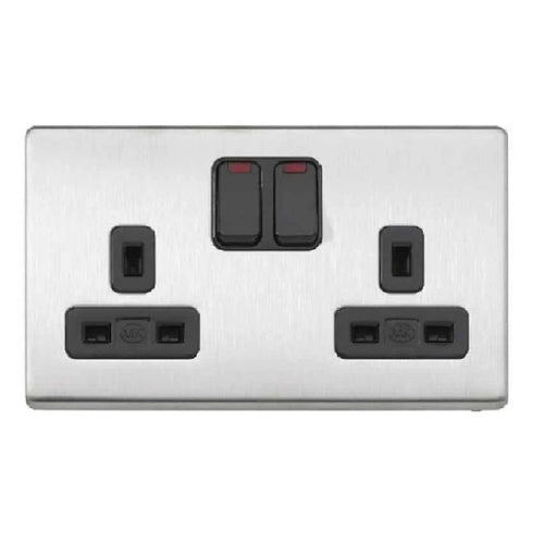 RR Vivan Metallic 13A Double Socket