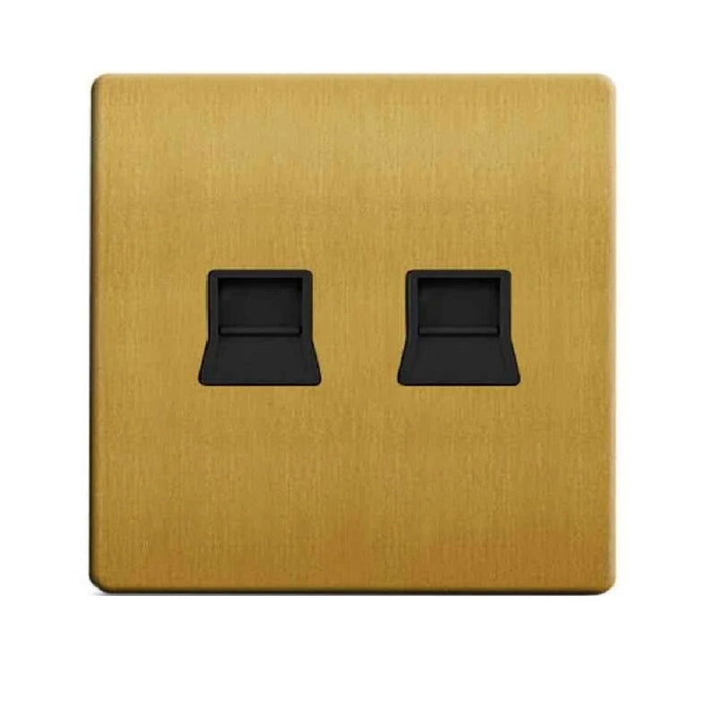 RR Vivan Metallic 2 Gang RJ45 Socket CAT6
