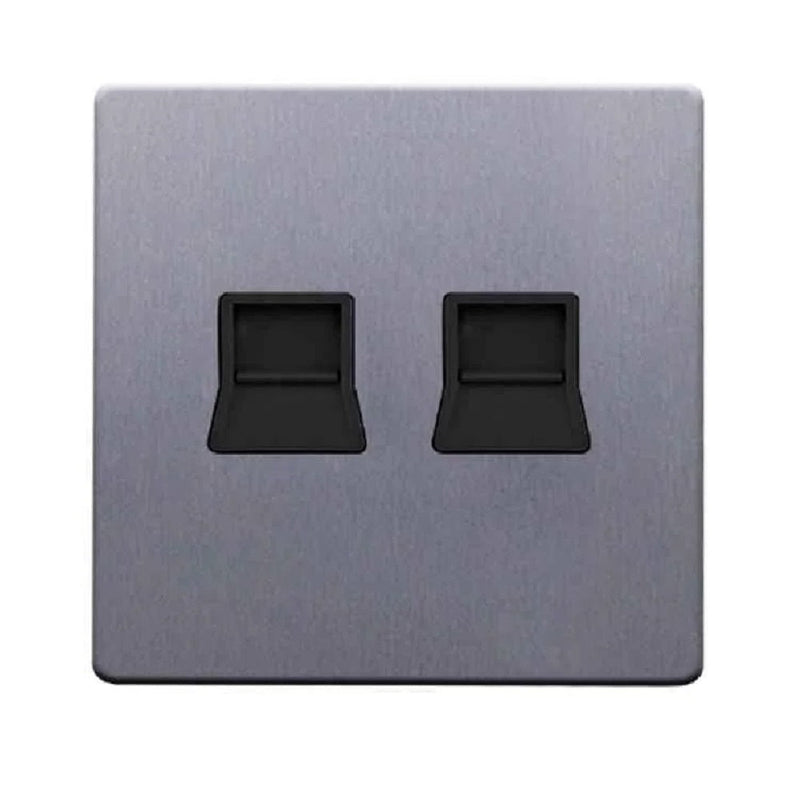 RR Vivan Metallic 2 Gang RJ45 Socket CAT6
