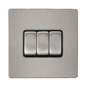 RR Vivan Metallic Switch 3 Gang 2 Way