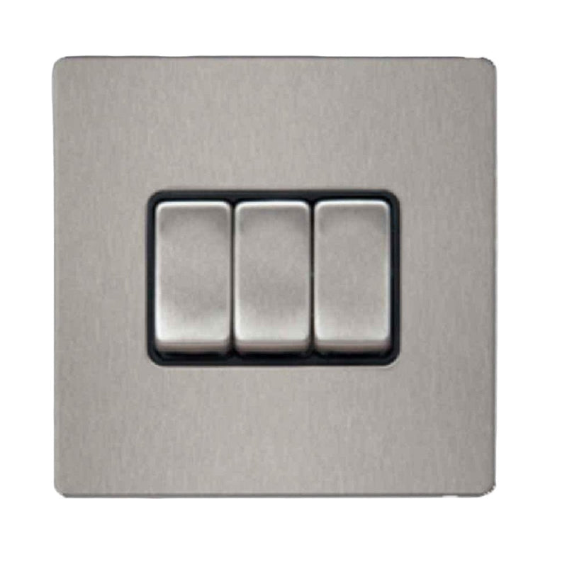 RR Vivan Metallic Switch 3 Gang 2 Way
