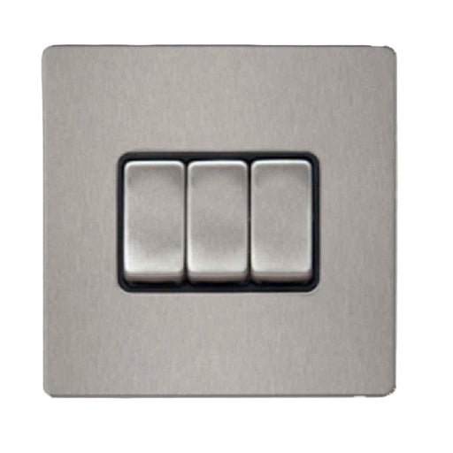 RR Vivan Metallic Switch 3 Gang 2 Way
