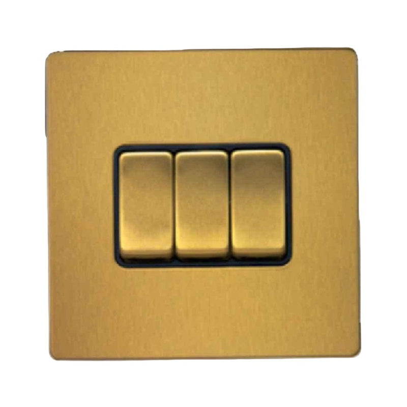 RR Vivan Metallic Switch 3 Gang 2 Way