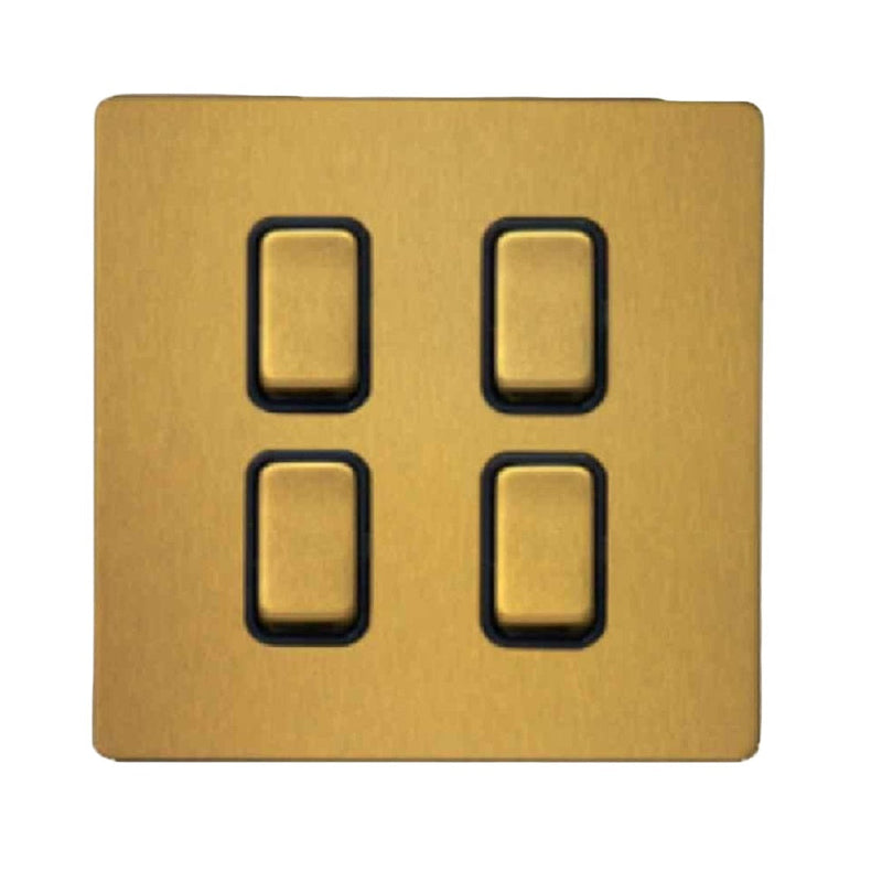 RR Vivan Metallic Switch 4 Gang 2 Way