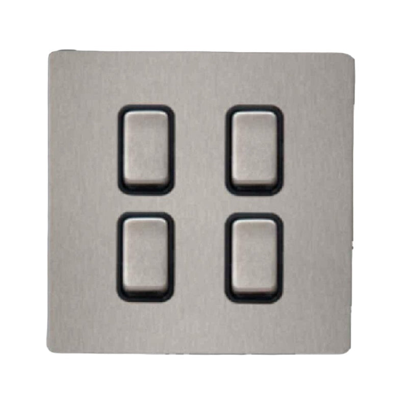 RR Vivan Metallic Switch 4 Gang 2 Way