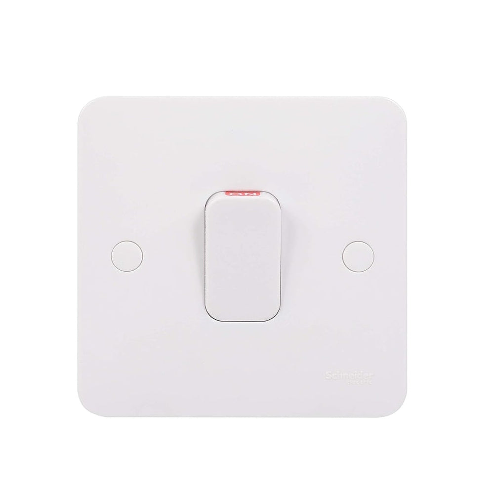 Schneider Electric GGBL4011WPC Lisse DP - Interruttore ad alta corrente con indicatore LED, 1 banda, 50 A, cromato lucido, colore: Bianco Schneider Electric GGBL4011WPC Lisse DP - Interruttore ad alta corrente con indicatore LED, 1 banda, 50 A, cromato lucido, colore: Bianco