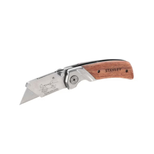 Stanley Folding Utility Knife   Wooden Handle   0 10 073