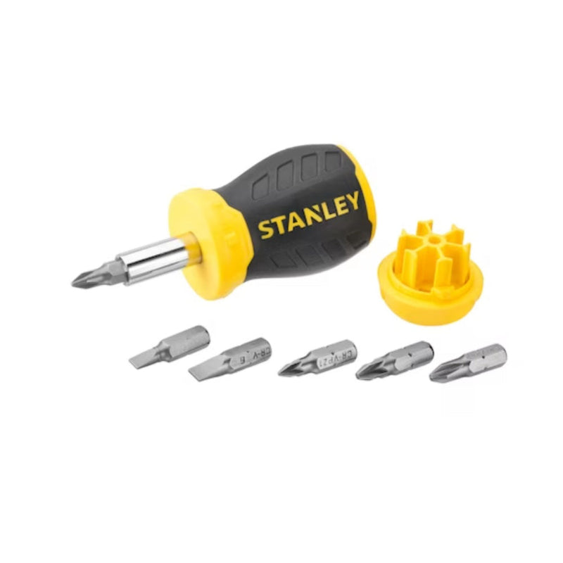 Stanley Ratcheting Screwdriver Stubby Multibit   6 bits   0 66 357