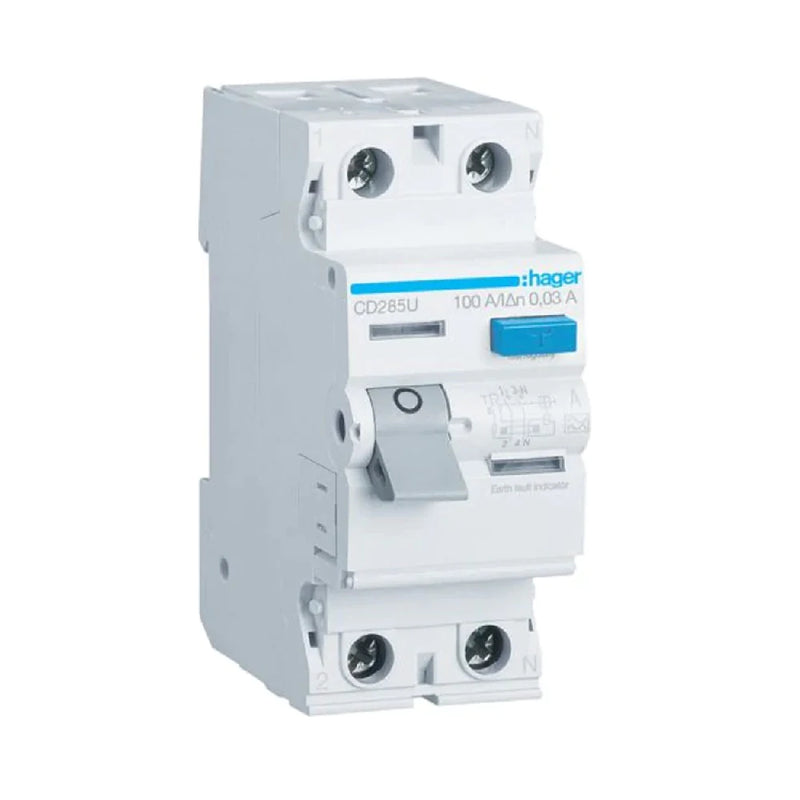 ELCB / RCCB Hager 2-Pole 40A 100mA (CEC241J)