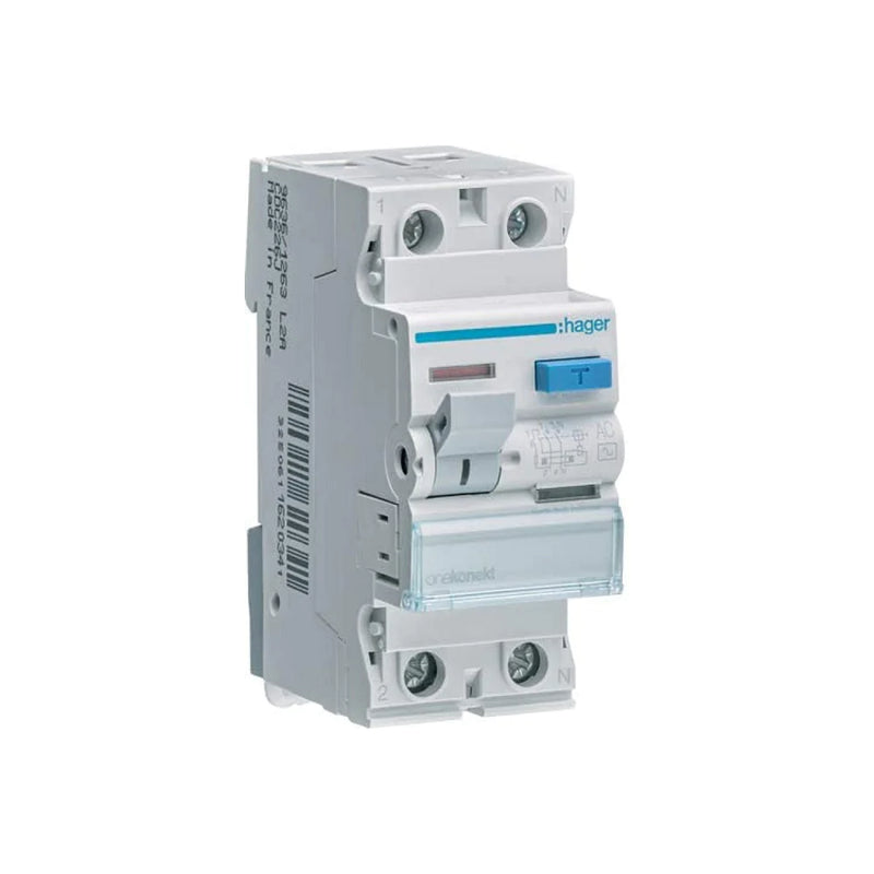 ELCB / RCCB Hager 2-Pole 63A 100mA (CEC264J)