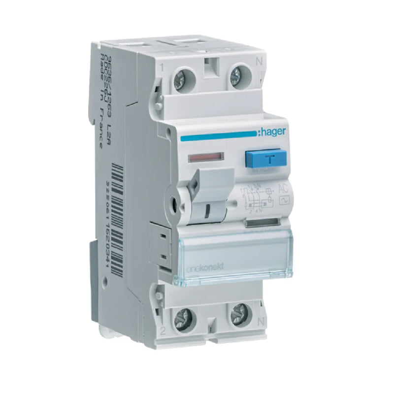 ELCB / RCCB Hager 2-Pole 63A 30mA (CDC264J)