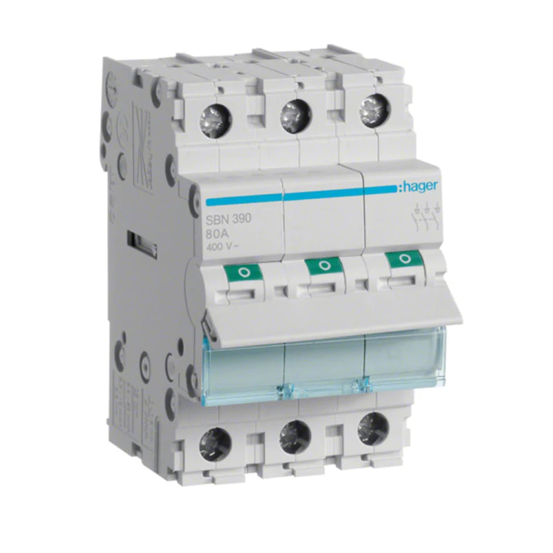 Isolator Switch Disconnector Hager RM 3Pole - 100A (SBN390N)