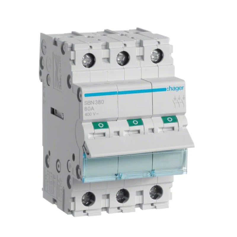 Isolator Switch Disconnector Hager RM 3Pole - 80A (SBN380N)