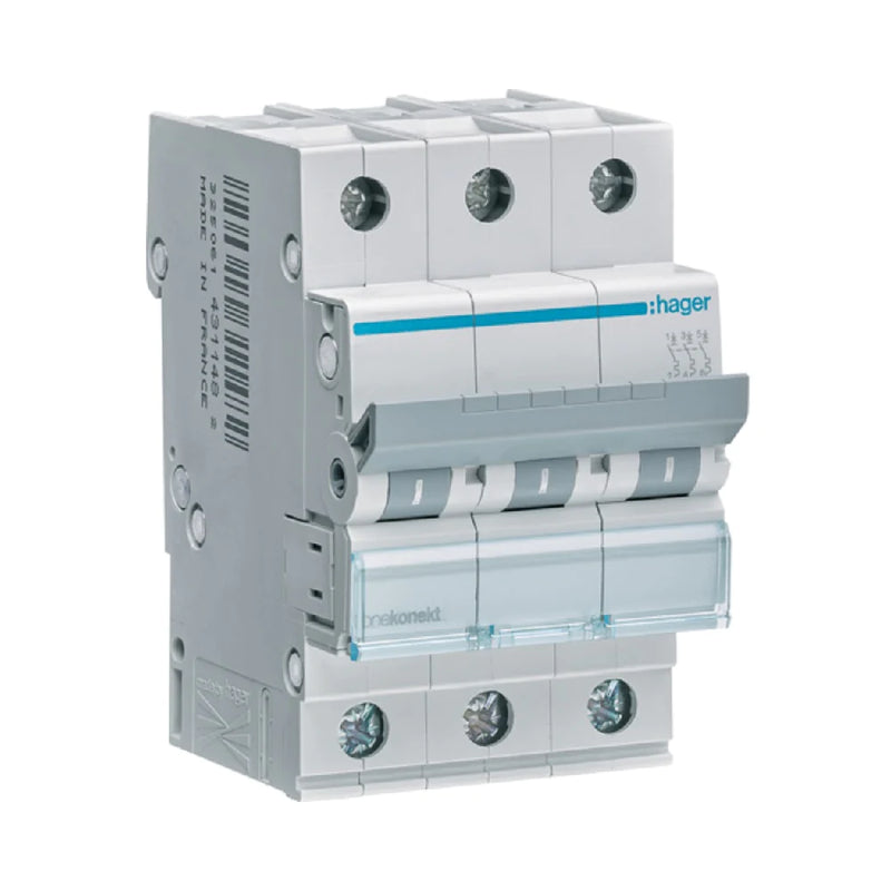 MCB Circuit Breaker Hager MCN320 6kA 3Pole - 20A