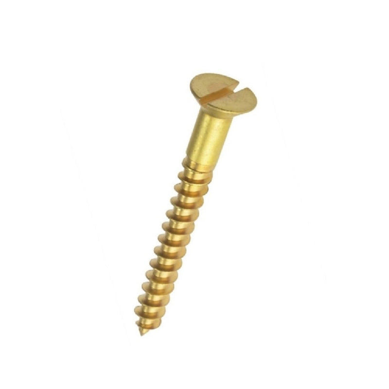 Wood Screw Flat Head Brass Plated