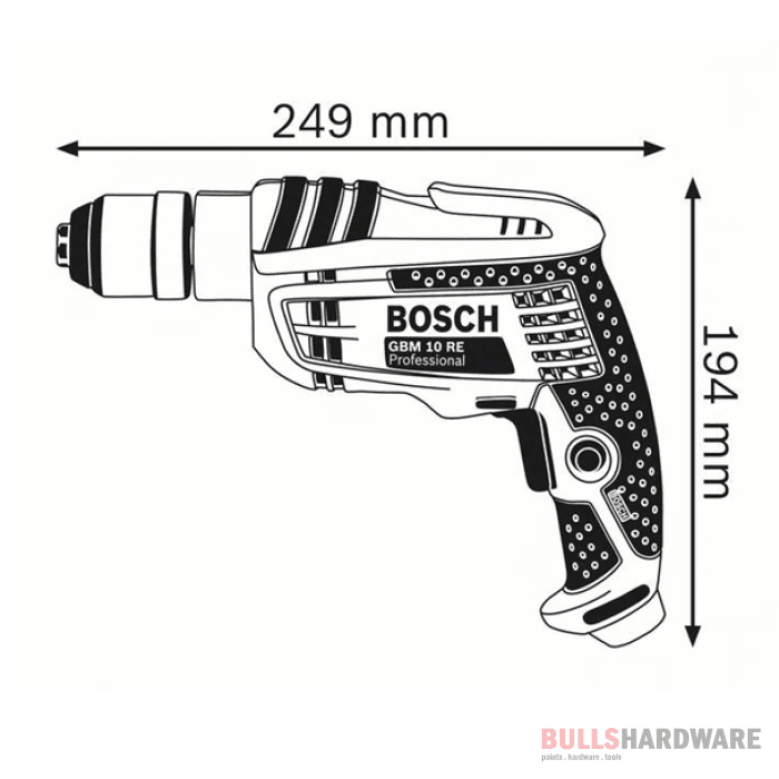 Bosch Drill 600W 10Mm Gbm 10 Re Power Tools