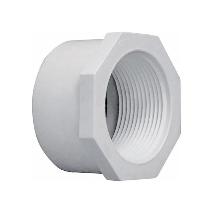 PVC White Female Reducer Bush — Bulls Hardware LLC