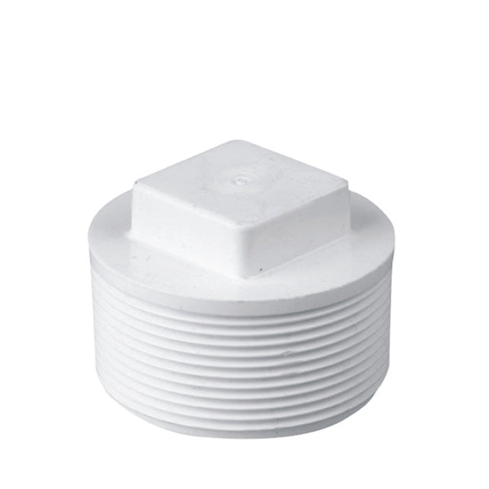 PVC White Male Plug — Bulls Hardware LLC
